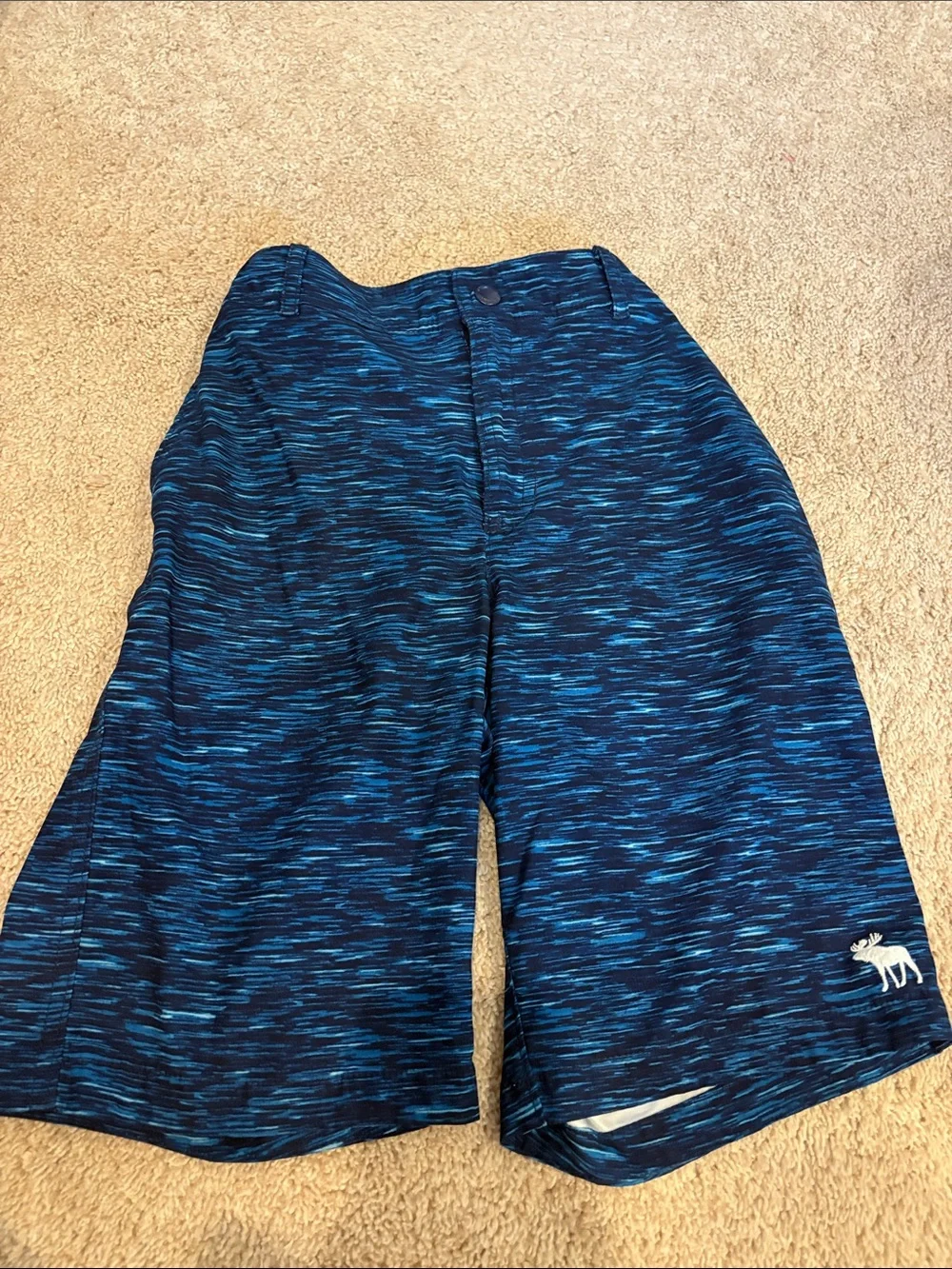 abercrombie kids Navy and Light Blue Striped Swim Shorts. Boys size 11/12.